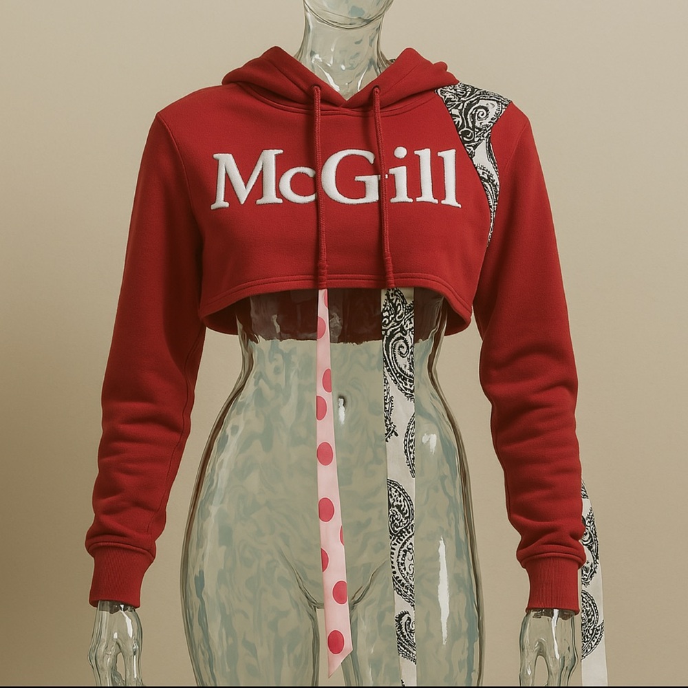 Red Cropped Hoodie